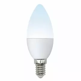 Лампа светодиодная E14 6W 4000K (Белый свет) свеча матовая Uniel Multibright LED-C37-6W/NW/E14/FR/MB PLM11WH картон (UL-00002374)