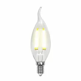 Лампа светодиодная E14 6W 4000K (Белый свет) свеча на ветру прозрачная Uniel Sky LED-CW35-6W/NW/E14/CL PLS02WH картон (UL-00001374)