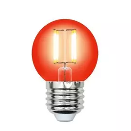 Лампа светодиодная E27 5W шар красный Uniel Air color LED-G45-5W/RED/E27 GLA02RD картон (UL-00002986)