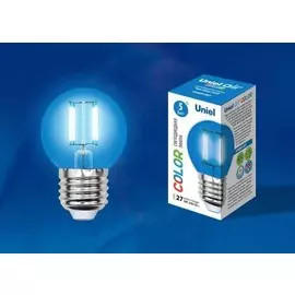 Лампа светодиодная E27 5W шар синий Uniel Air color LED-G45-5W/BLUE/E27 GLA02BL картон (UL-00002990)