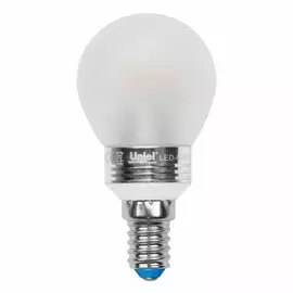 Лампа светодиодная шар E14 5W 3000K (теплый белый) Uniel Crystal LED-G45P-5W/WW/E14/FR ALC02SL пластик PROMO (UL-00000801)