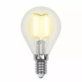 Лампа светодиодная шар E14 6W 3000K (Теплый белый свет) Uniel Air LED-G45-6W/WW/E14/CL GLA01TR картон (UL-00002201)