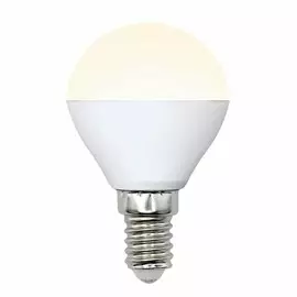Лампа светодиодная шар E14 6W 4000K (Белый свет) Uniel Multibright LED-G45-6W/WW/E14/FR/MB PLM11WH картон (UL-00002375)