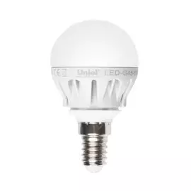 Лампа светодиодная шар E14 6W 4500K (белый) Uniel Merli LED-G45-6W/NW/E14/FR ALM01WH пластик (08138)