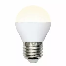 Лампа светодиодная шар E27 6W 3000K (Теплый белый свет) Uniel Multibright LED-G45-6W/WW/E27/FR/MB PLM11WH картон (UL-00002377)