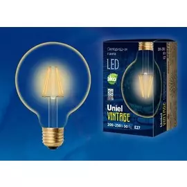 Лампа светодиодная Uniel Vintage E27 6W золотистая LED-G95-6W/GOLDEN/E27 GLV21GO (UL-00002359)