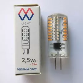 Светодиодная лампа G9 2,5W 2700К (теплый) SMD MW-Light LBMW0403