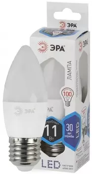 Лампа светодиодная ЭРА E27 11W 4000K матовая LED B35-11W-840-E27 Б0032983