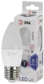 Лампа светодиодная ЭРА E27 7W 6000K матовая LED B35-7W-860-E27 Б0031413