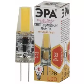 Светодиодная лампа G4 1,5W 2700К (теплый) Эра LED JC-1,5W-12V-COB-827-G4 (Б0033197)