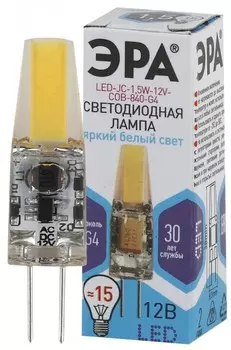 Светодиодная лампа G4 1,5W 4000К (белый) Эра LED JC-1,5W-12V-COB-840-G4 (Б0033198)