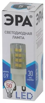 Лампа светодиодная ЭРА G9 5W 4000K прозрачная LED JCD-5W-CER-840-G9 Б0027864