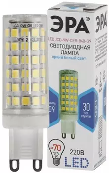 Лампа светодиодная ЭРА G9 9W 4000K прозрачная LED JCD-9W-CER-840-G9 Б0033186