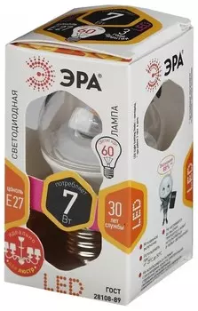Лампа светодиодная ЭРА E27 7W 2700K прозрачная LED P45-7W-827-E27-Clear Б0017243