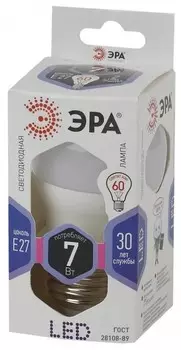 Лампа светодиодная ЭРА E27 7W 6000K матовая LED P45-7W-860-E27 Б0031402