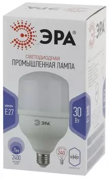 Лампа светодиодная ЭРА E27 30W 6500K матовая LED POWER T100-30W-6500-E27 Б0027004