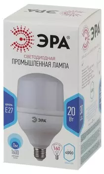 Лампа светодиодная ЭРА E27 20W 4000K матовая LED POWER T80-20W-4000-E27 Б0027001