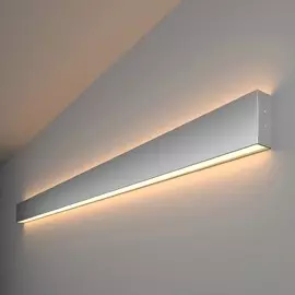 Линейный светодиодный накладной двусторонний светильник 128см 50W 3000K матовое серебро (101-100-40-128) Линейный светодиодный накладной двусторонний светильник Elektrostandard