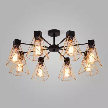 Люстра на штанге Eurosvet 70107/8 черный/латунь (a061403)