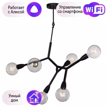 Люстра на штанге Favourite Electron с поддержкой Алиса 1754-6P-A