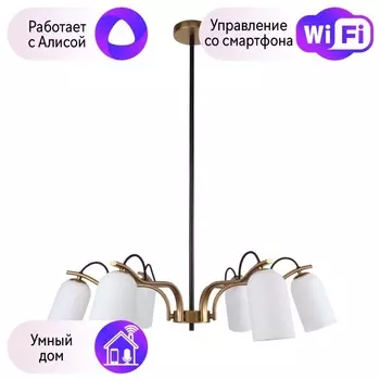 Люстра на штанге Favourite Grover с поддержкой Алиса 2668-6P-A