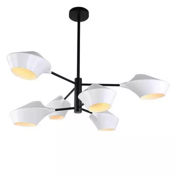 Люстра на штанге Lumina Deco Romina LDP 6037-6 WT+BK
