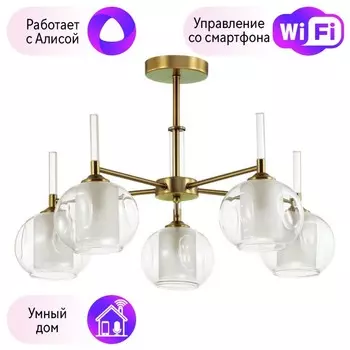 Люстра на штанге Lumion Hazel с поддержкой Алиса 4432/5C-A