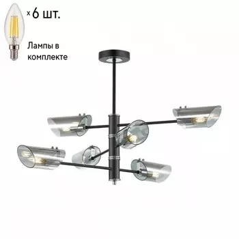 Люстра на штанге Lumion Nolan с лампочками 4402/6C+Lamps E14 Свеча