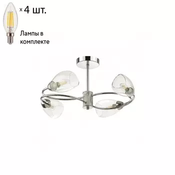 Люстра на штанге Lumion Romeo с лампочками 5207/4C+Lamps E14 Свеча