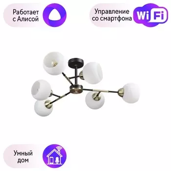 Люстра на штанге Lumion Rowan с поддержкой Алиса 4595/6C-A