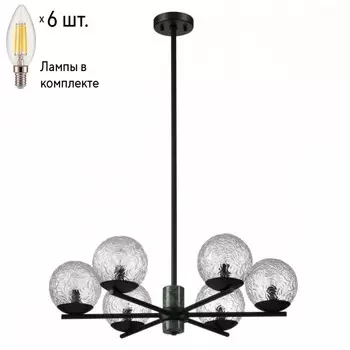 Люстра на штанге Odeon Greeni с лампочками 5026/6+Lamps E14 Свеча