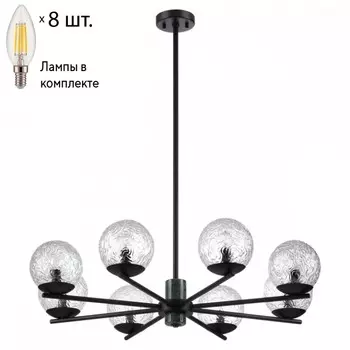 Люстра на штанге Odeon Greeni с лампочками 5026/8+Lamps E14 Свеча