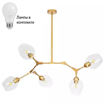 Люстра на штанге с лампочками Arte lamp A4103SP-5GO+Lamps