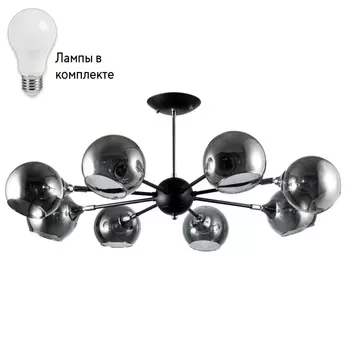 Люстра на штанге с лампочками Arte lamp A2708PL-8BK+Lamps