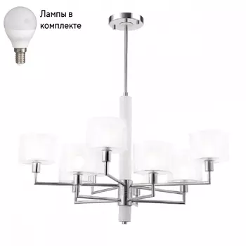 Люстра на штанге с лампочками CRYSTAL LUX Maestro SP-PL5+5 Chrome+Lamps