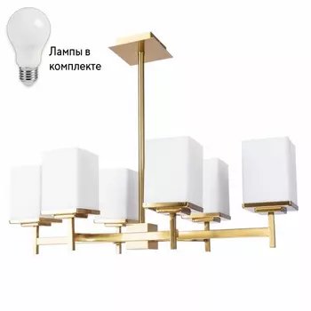 Люстра на штанге с лампочками DIVINARE 4504/17 LM-6+Lamps