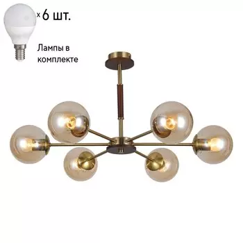 Люстра на штанге с лампочками F-Promo Stiria 2738-6P+Lamps E14 P45
