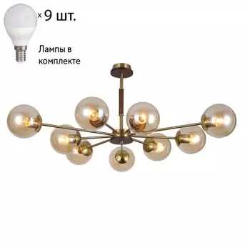 Люстра на штанге с лампочками F-Promo Stiria 2738-9P+Lamps E14 P45