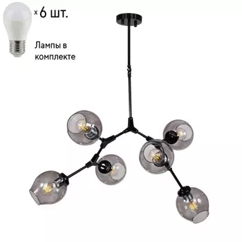 Люстра на штанге с лампочками Favourite Bolos 1742-6P+Lamps E27 P45