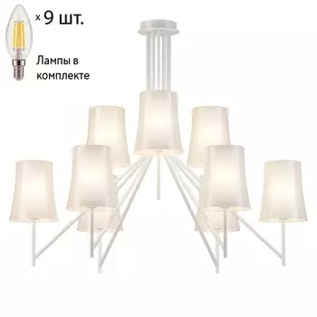 Люстра на штанге с лампочками Favourite Sigma 2959-9P+Lamps E14 Свеча
