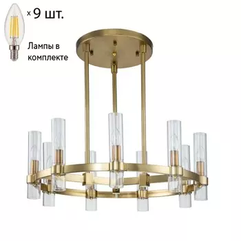 Люстра на штанге с лампочками Favourite Status 2970-9P+Lamps E14 Свеча