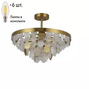 Люстра на штанге с лампочками Favourite Vesuvius 2905-6P+Lamps E14 Свеча
