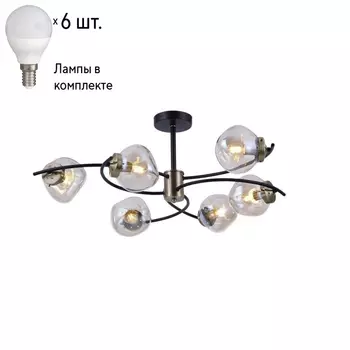 Люстра на штанге с лампочками Omnilux OML-95307-06+Lamps