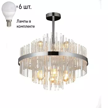 Люстра на штанге с лампочками Omnilux OML-69207-06+Lamps