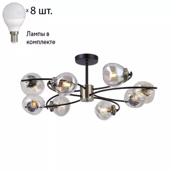 Люстра на штанге с лампочками Omnilux OML-95307-08+Lamps