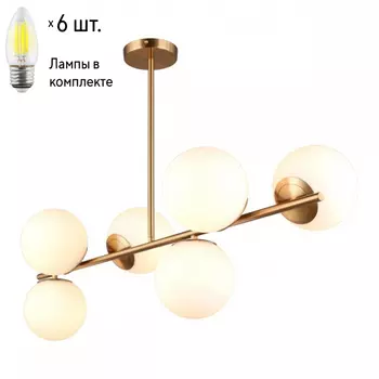 Люстра на штанге с лампочками Omnilux OML-66627-06+Lamps