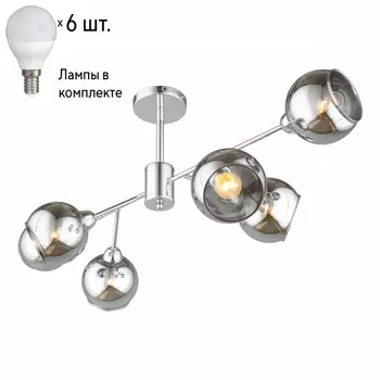Люстра на штанге с лампочками Omnilux OML-94107-06+Lamps
