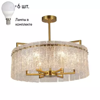 Люстра на штанге с лампочками Omnilux OML-68907-06+Lamps