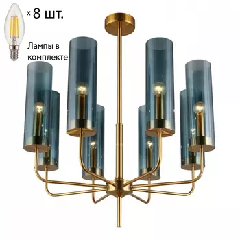 Люстра на штанге с лампочками Omnilux OML-99617-08+Lamps