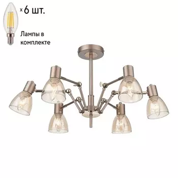 Люстра на штанге с лампочками Velante 246-403-06+Lamps E14 Свеча